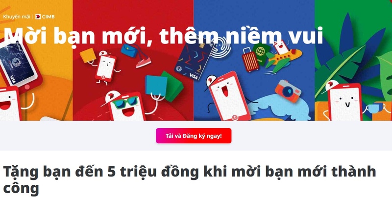 Tặng tiền khi tạo tài khoản mới tại CIMB